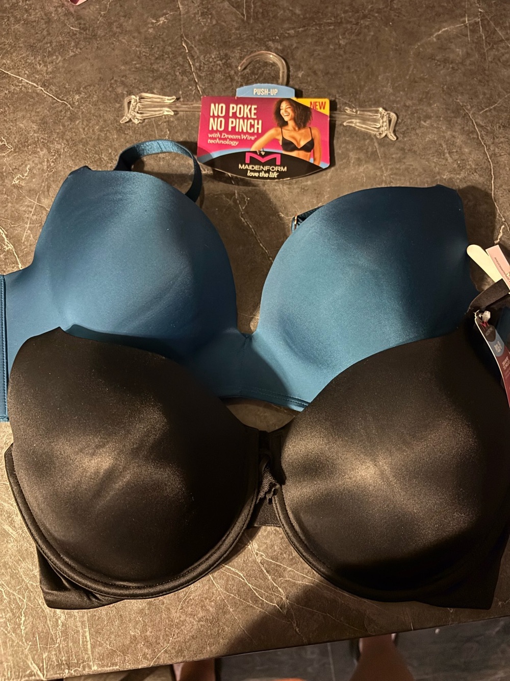 Maidenform Push-Up Bra Set in Blue and Black